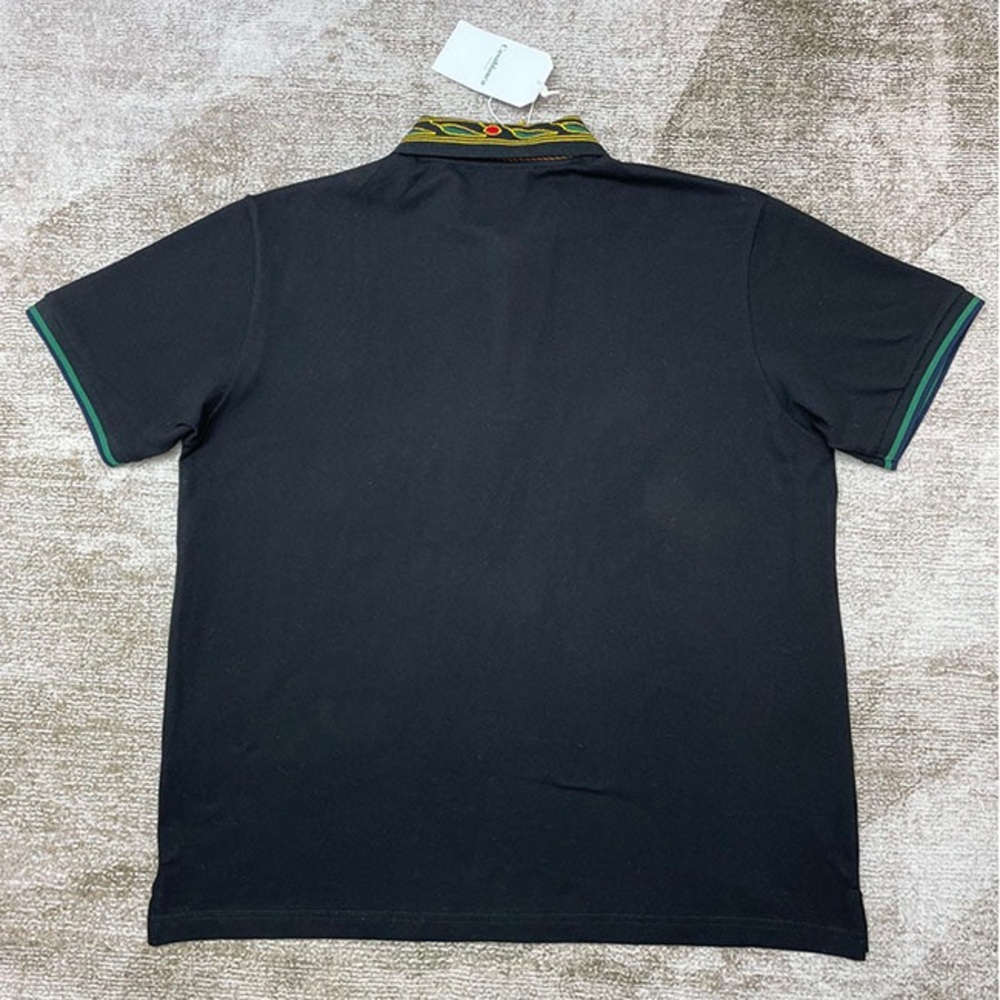 Casablanca Black Embroidered Logo Polo Collar T-Shirt - Picture 6 of 9